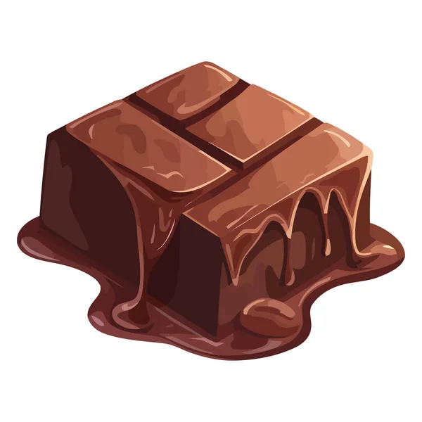 Zoete Chocoladedessert Wit — Stockvector