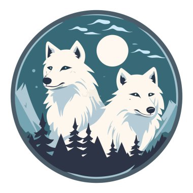 Beyaz kutup bölgesinde uluyan şirin kurtlar.