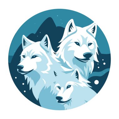 Neşeli bir kurt uluyor beyazın üstünde