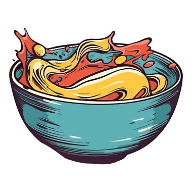 Beyazın üstünde renkli bir yemek var.