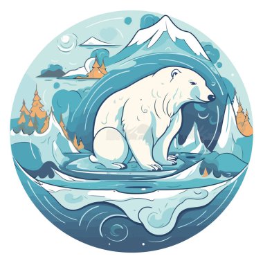 Kutup ayılarıyla beyaz kutup manzarası