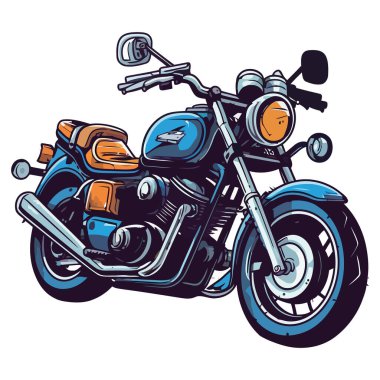 Krom motosiklet tasarımı beyaz üzerine