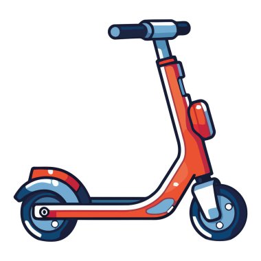 Beyaz üzerine elektrikli kaykay illüstrasyonu