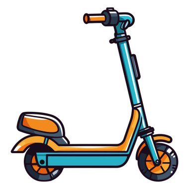 Beyaz üzerinde elektrikli kaykay vektörü