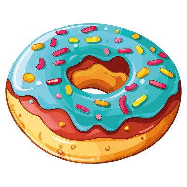 Beyaz üzerine mavi kremalı çörek.