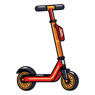 Beyaz üzerine turuncu elektrikli kaykay