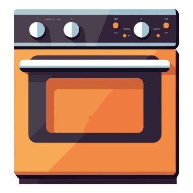 turuncu mutfak fırını beyazın üstünde