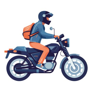 Beyaz üzerinde motosiklet süren bir adam.