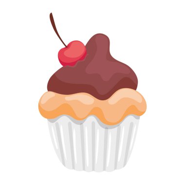 tatlı kek ikonu vektör tasarımı izole edildi