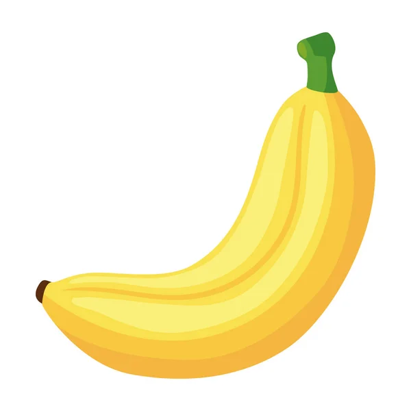 Банановые Фрукты Белом Фоне Икона Изолированы — стоковый вектор