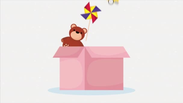 玩具盒捐赠活动动画4K视频动画动画 — 图库视频影像