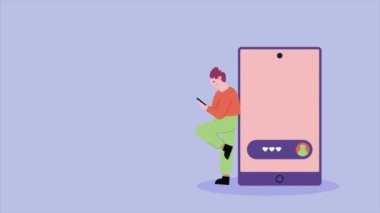 Sosyal medya uygulamalı akıllı telefon animasyon 4k video animasyonu