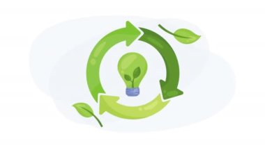 Ampul animasyonu 4k video canlandırması ile okları geri dönüştür