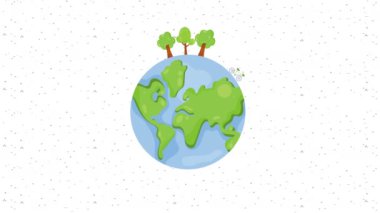 Dünya Gezegeni 4k video animasyonuyla ekoloji animasyonu