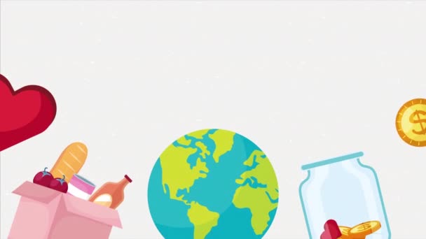 Skupina Darů Kampaň Animace Video Animované — Stock video