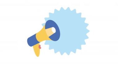 Megafon aygıtı ses animasyonu 4k video animasyonlu etiket