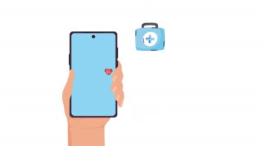 akıllı telefon animasyonunda ilaç çevrimiçi 4k video animasyonu