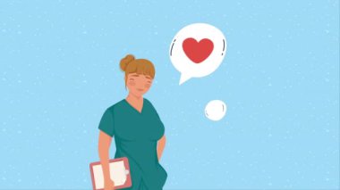 Kadın cerrah karakter canlandırması 4k video animasyonu