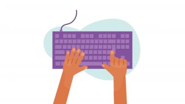 Klavye bilgisayar donanım aygıtı animasyonu 4k video canlandırması