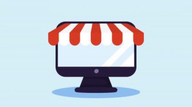 masaüstü bilgisayar teknolojisi ekommerce animasyon 4k video animasyonu