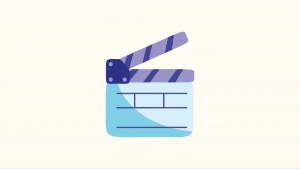Prodüksiyon Filmi Clapperboard Film Animasyonu Video Animasyonu — Stok video