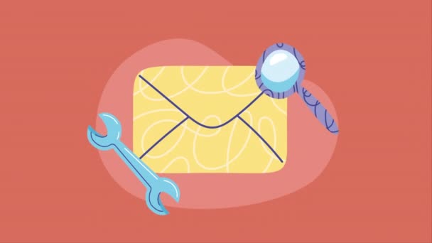 Envelope Mail Serviço Postal Animação Vídeo Animado — Vídeo de Stock