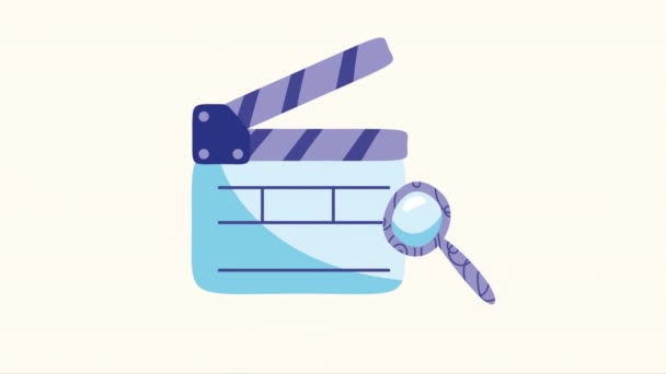 Ταινία Παραγωγής Clapperboard Ταινία Animation Βίντεο Κινούμενα Σχέδια — Αρχείο Βίντεο
