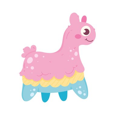 Lama pinata tasarımı beyaz üzerine