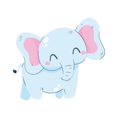 Beyaz yerine sevimli fil tasarımı