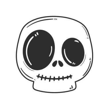 cute skull design over white