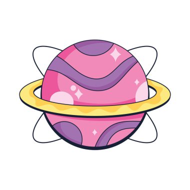 Beyaz yerine renkli gezegen tasarımı