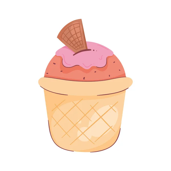 Cupcake Mit Einem Keks Über Weiß — Stockvektor