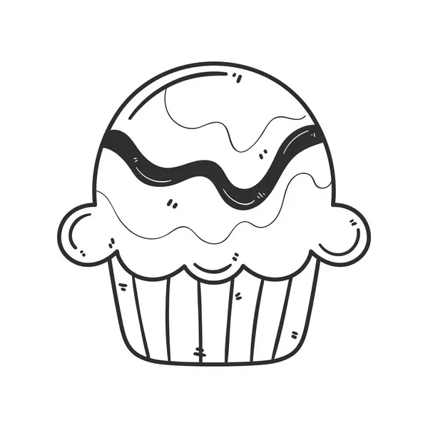 Lindo Cupcake Diseño Sobre Blanco — Archivo Imágenes Vectoriales