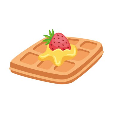 Meyve ikonlu tatlı waffle 'ı
