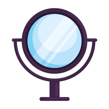 yuvarlak ayna simgesi izole edilmiş