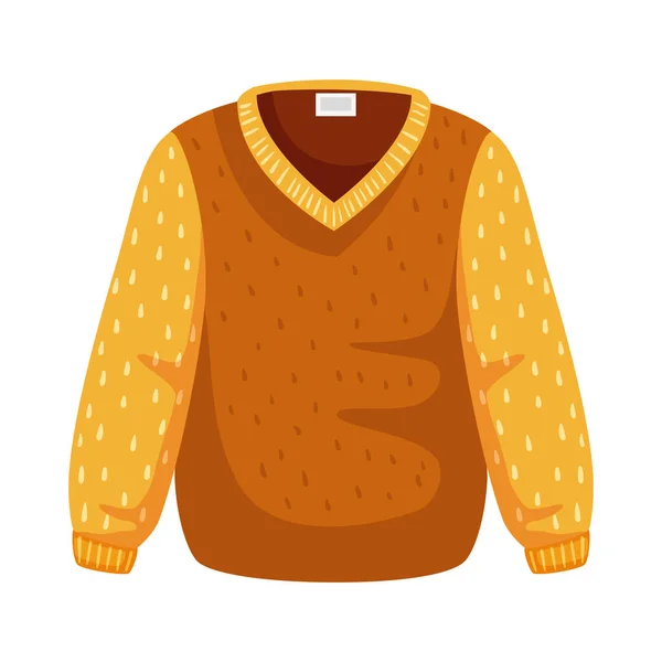 Knitted Sweater Wear Icon Isolated — Stock Vector