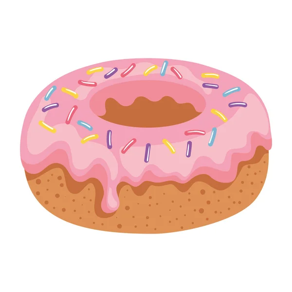 Dessert Süße Donut Symbol Isoliert — Stockvektor