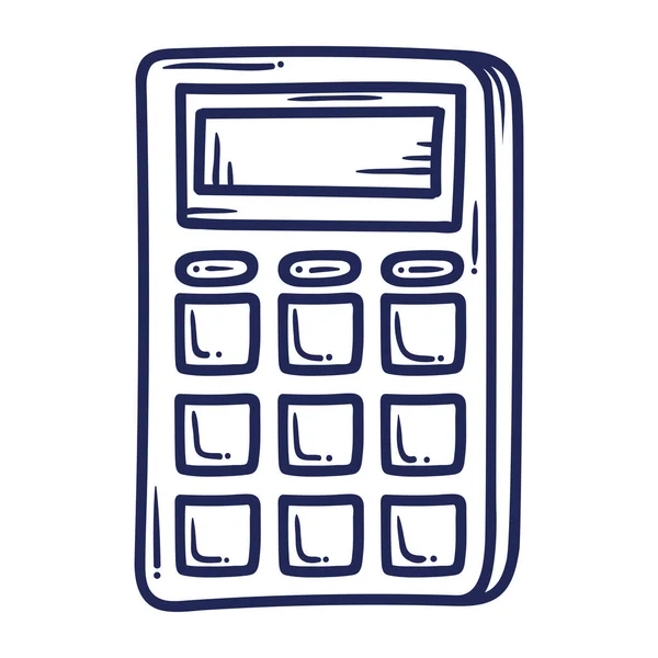 Kalkulator Matematyka Doodle Ikona Izolowane — Wektor stockowy