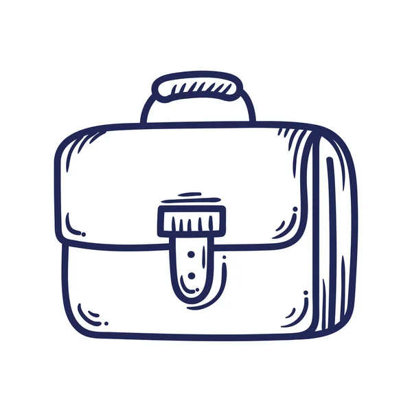 Briefcase Doodle Icon Isolated Illustration — Stock Vector