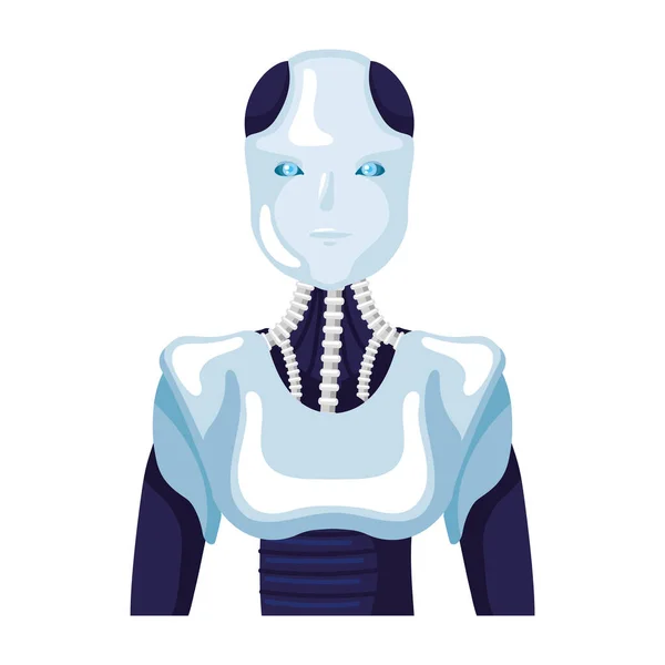 Robot Technologia Widok Przodu Ikona Izolowane — Wektor stockowy