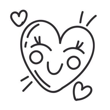 kalp aşk karalama simgesi izole resim