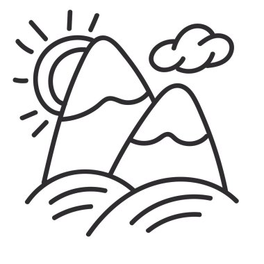 Dağlar ikon izole resimlerini karalıyor