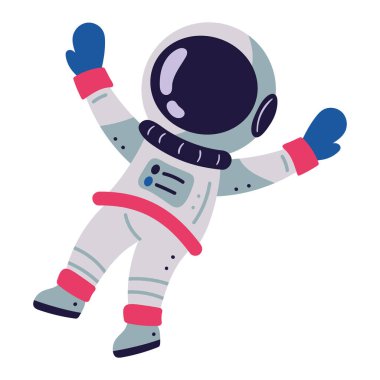 uzay astronot karakter simgesi izole edilmiş illüstrasyon