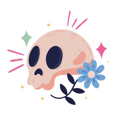 Ezoterik kafatası ölüm simgesi izole