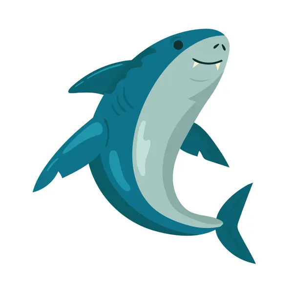 Requin Vie Marine Icône Isolé — Image vectorielle