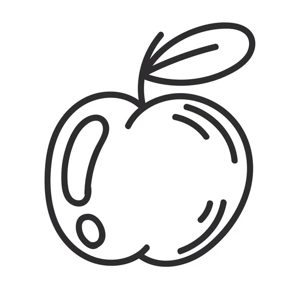Ikona Jabłko Doodle Izolowane Ilustracja — Wektor stockowy