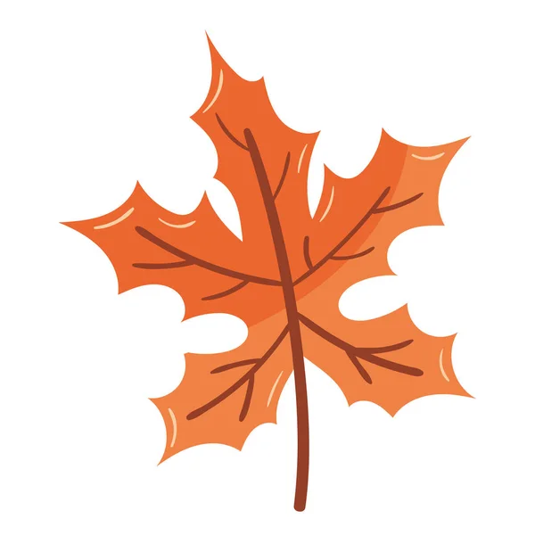 Maple Leaf Autumn Icon Isolated Illustration — Stock Vector