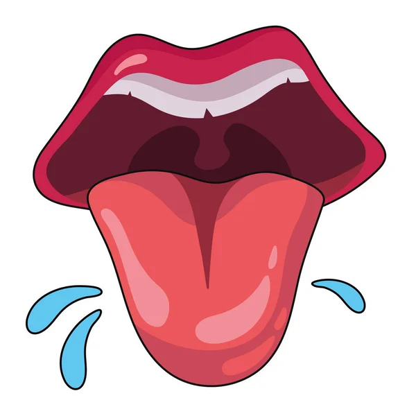 Mouth Pop Art Style Icon Isolated Illustration — Stock Vector