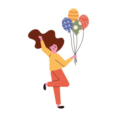 Doğum günü kadını illüstrasyon vektörü izole