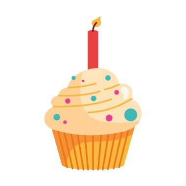 doğum günü keki illüstrasyon vektörü izole